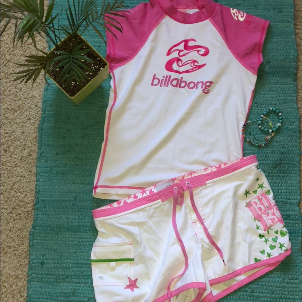 Billabong rash guard and board shorts